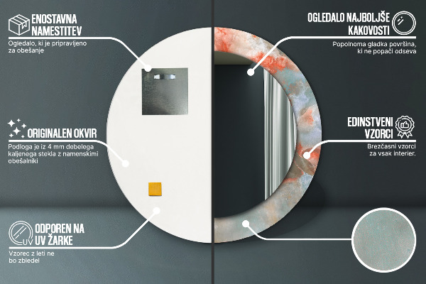 Bedrukte ronde spiegel Onyx-knikkers