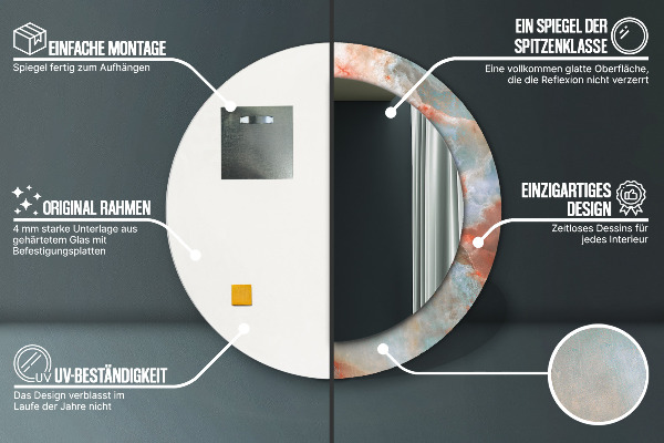 Bedrukte ronde spiegel Onyx-knikkers