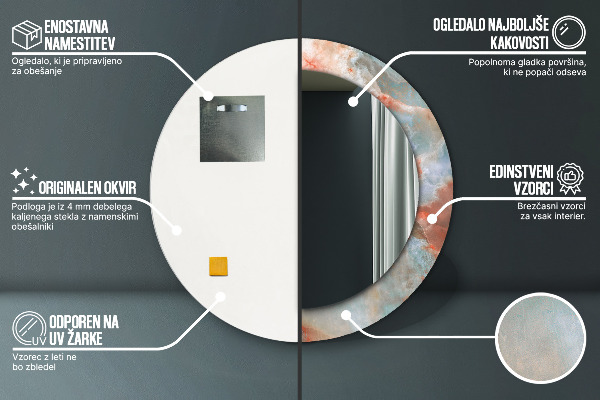 Bedrukte ronde spiegel Onyx-knikkers