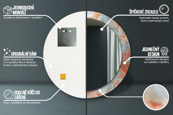 Bedrukte ronde spiegel Onyx-knikkers