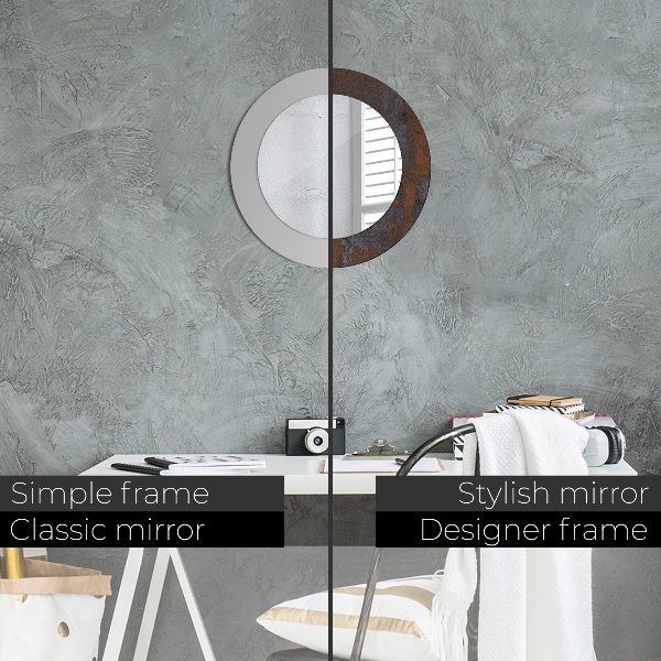 Ronde spiegel met decoratie Metaal rustiek