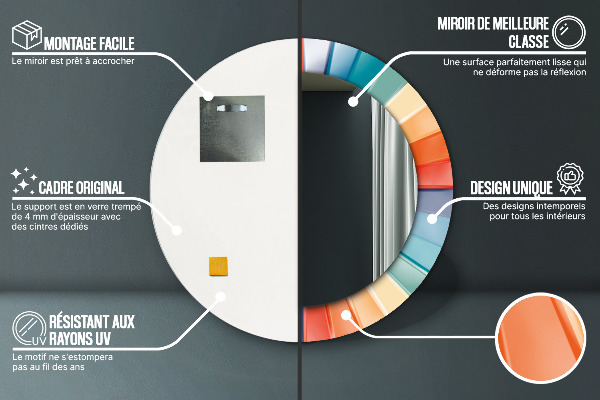 Ronde spiegel met decoratie Radiale concentrische strepen