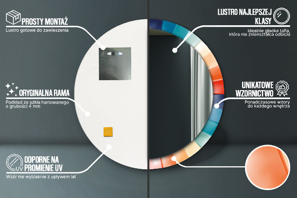 Ronde spiegel met decoratie Radiale concentrische strepen