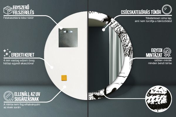 Ronde spiegel met bedrukte lijst Graffiti-patroon