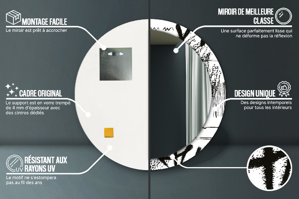 Ronde spiegel met bedrukte lijst Graffiti-patroon