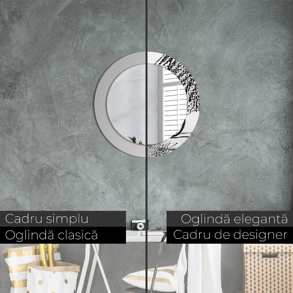 Ronde spiegel met bedrukte lijst Graffiti-patroon