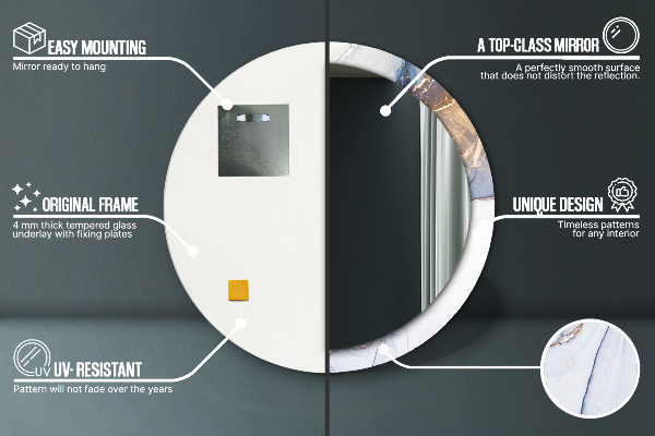 Ronde spiegel met decoratie Abstracte vloeibare kunst