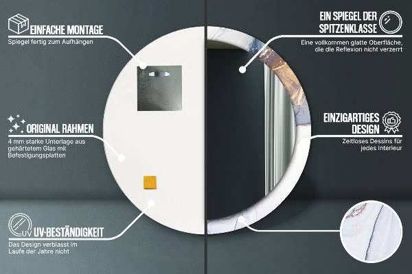 Ronde spiegel met decoratie Abstracte vloeibare kunst
