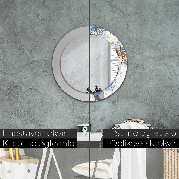 Ronde spiegel met decoratie Abstracte vloeibare kunst