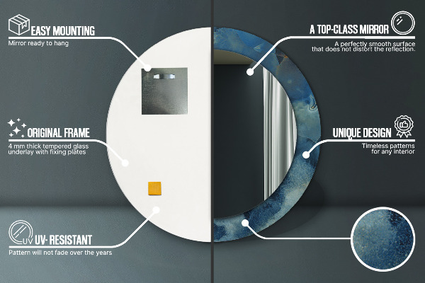 Bedrukte ronde spiegel Onyx-marmer