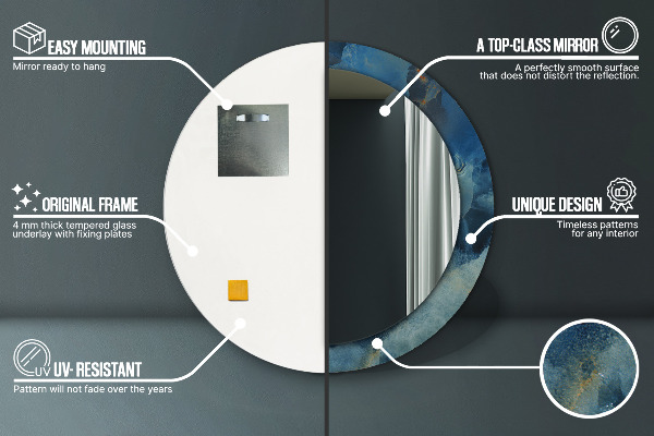 Bedrukte ronde spiegel Onyx-marmer
