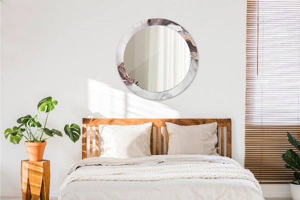 Ronde wandspiegel met print Abstracte vloeistof