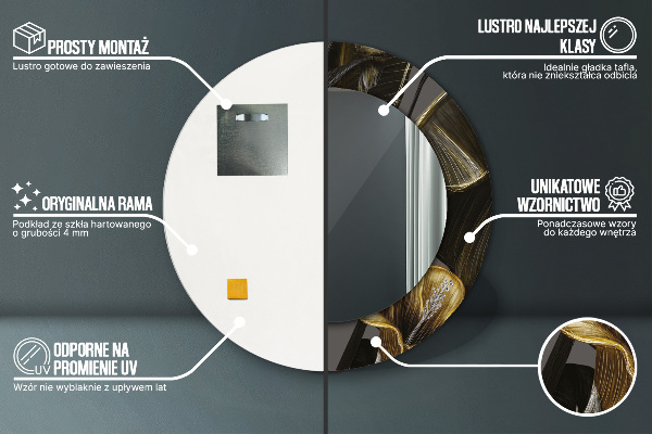 Ronde spiegel met decoratie Hibiscusbloemen