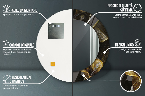 Ronde spiegel met decoratie Hibiscusbloemen