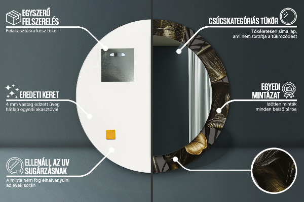 Ronde spiegel met decoratie Hibiscusbloemen