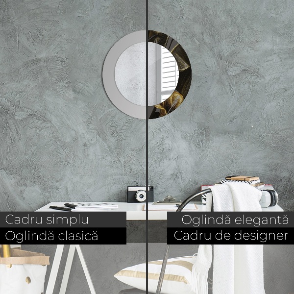 Ronde spiegel met decoratie Hibiscusbloemen