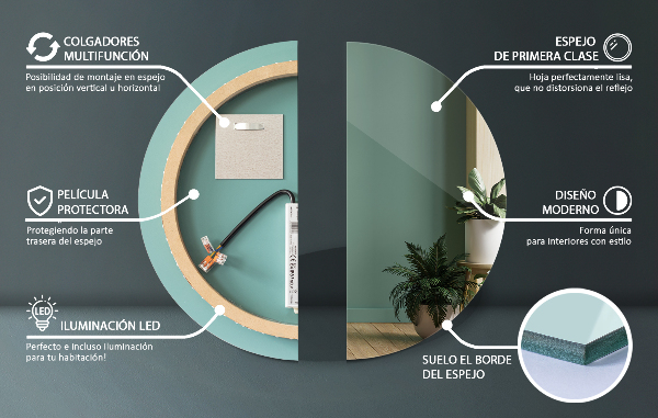 Ronde LED-spiegel voor de badkamer fi 100 cm