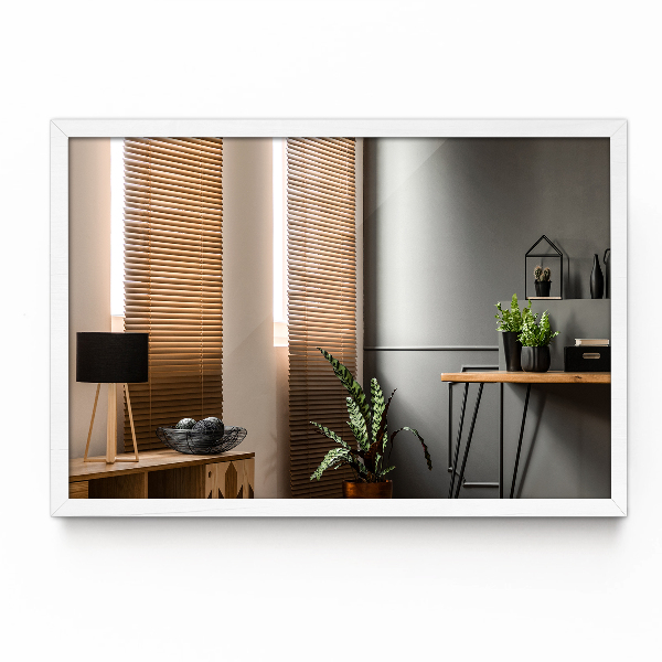 Rechthoekige spiegel met wit MDF-frame 70x50 cm