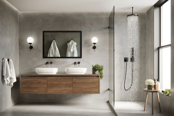 Halspiegel, zwart frame 100x70 cm