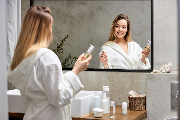 Rechthoekige spiegel voor de woonkamer, zwart frame 100x70 cm