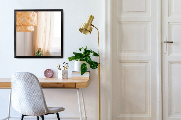 Rechthoekige spiegel voor de woonkamer, zwart frame 100x70 cm