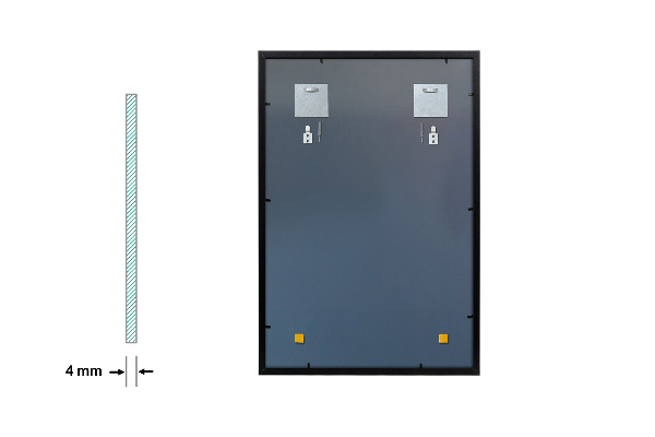 Rechthoekige spiegel voor de woonkamer, zwart frame 100x70 cm