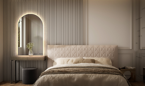 Boog spiegel met verlichting 45x80 cm