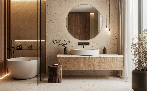 Veelhoekige spiegel moderne toevoeging 100x100 cm