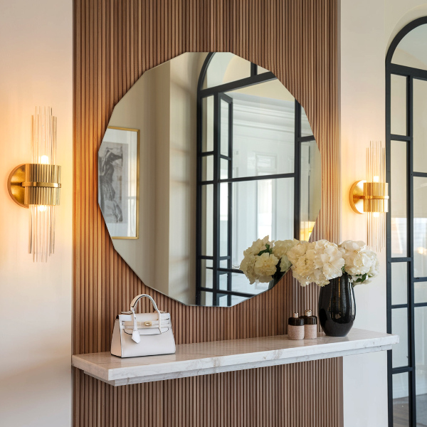 Veelhoekige spiegel moderne toevoeging 100x100 cm