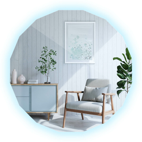 Veelhoekige spiegel LED 60x60 cm