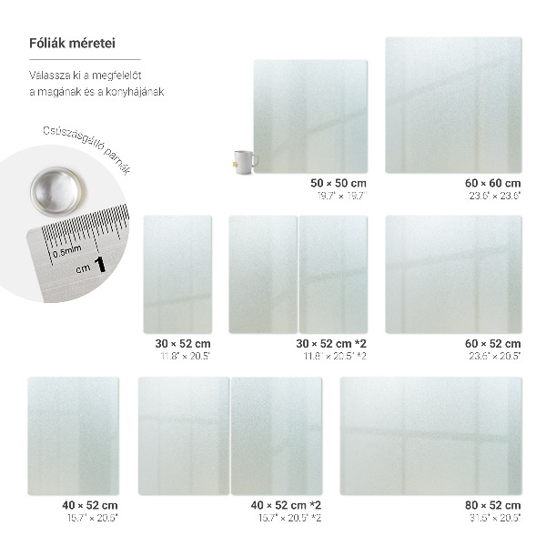 Glazen afdekplaat voor gasfornuis in afmeting 52 x 30 cm
