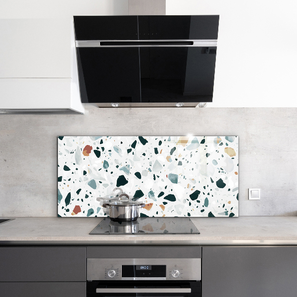Keuken achterwand glas Kwartsgrijze textuur terrazzo