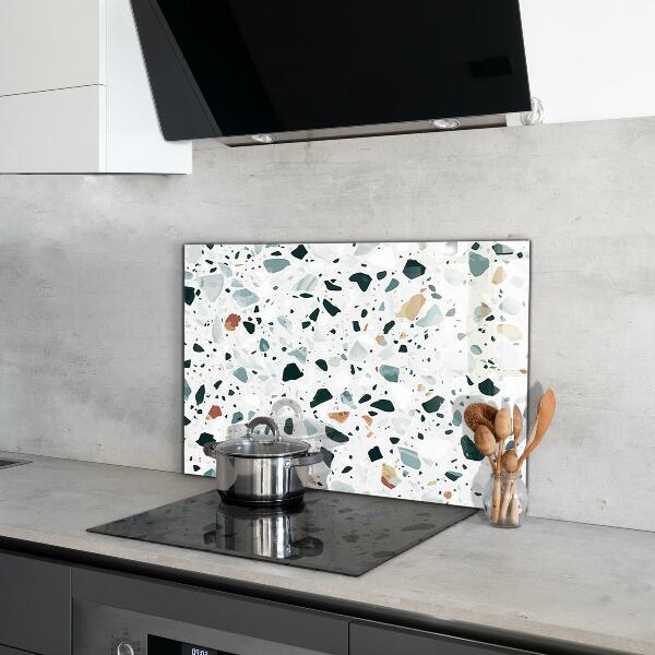 Keuken achterwand glas Kwartsgrijze textuur terrazzo