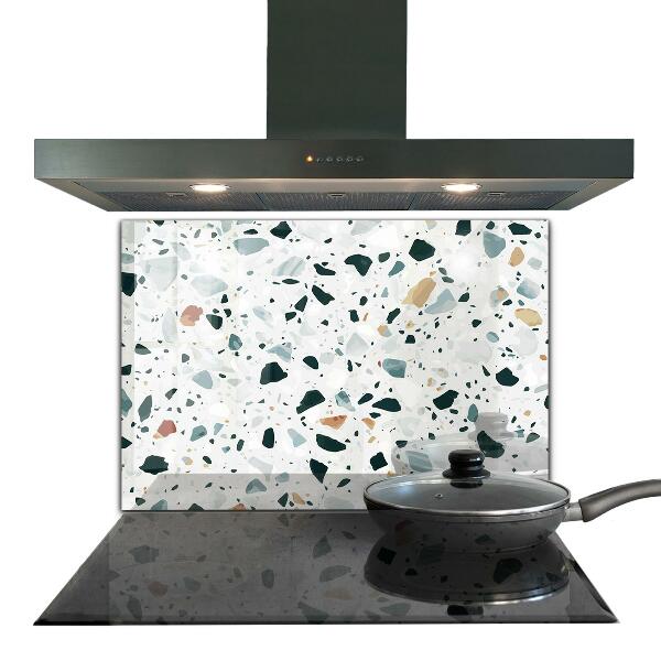 Keuken achterwand glas Kwartsgrijze textuur terrazzo