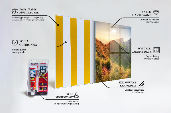 Spatplaat keuken Zonsopgang in een open plek in de bergen