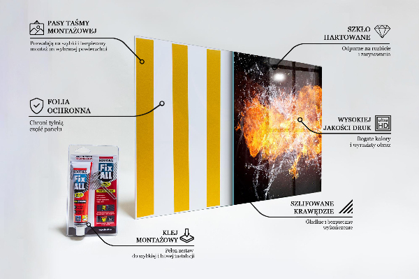 Foto achterwand keuken De strijd der elementen: vuur en water