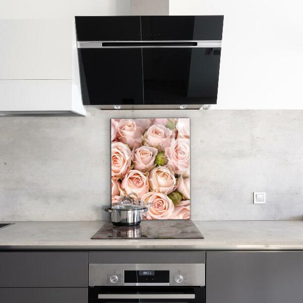 Spatscherm keuken glas Boeket van delicate rozen