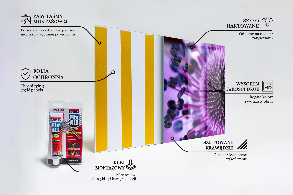 Spatscherm keuken glas Paarse bloem