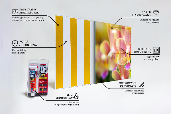 Keuken achterwand glas Oranje Orchidee