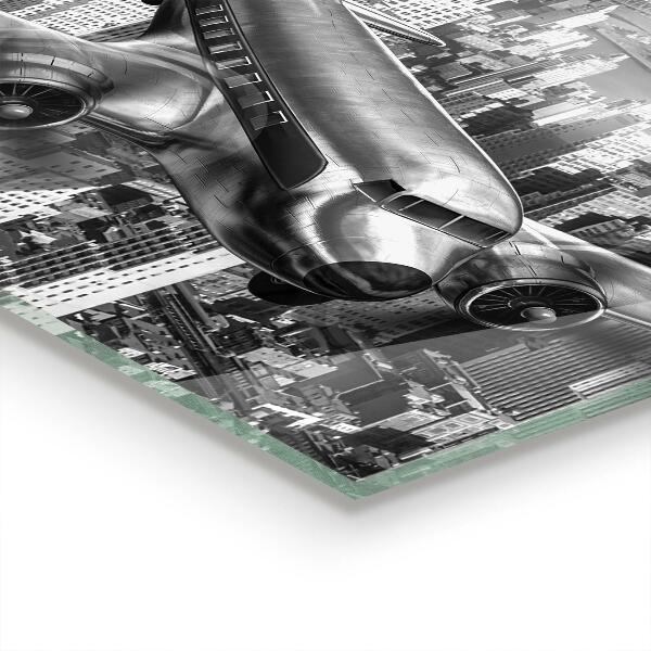 Keuken achterwand glas Vliegtuig boven New York