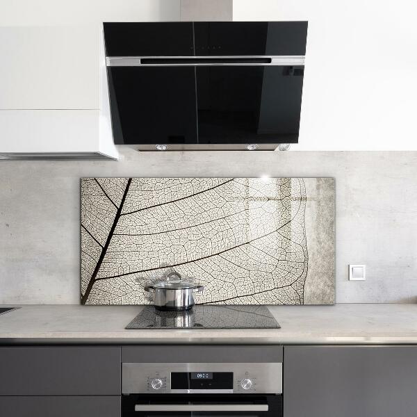 Keuken achterwand glas Sepia bladtextuur