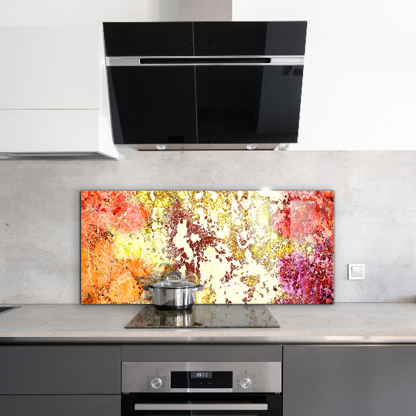 Achterwand keuken Oranje Abstractie