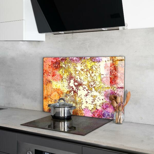 Achterwand keuken Oranje Abstractie