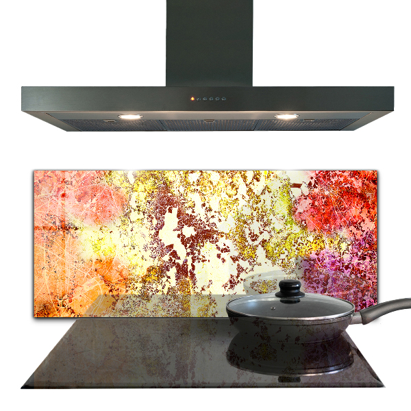 Achterwand keuken Oranje Abstractie