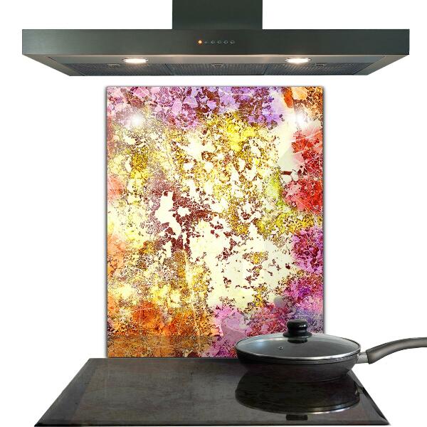 Achterwand keuken Oranje Abstractie