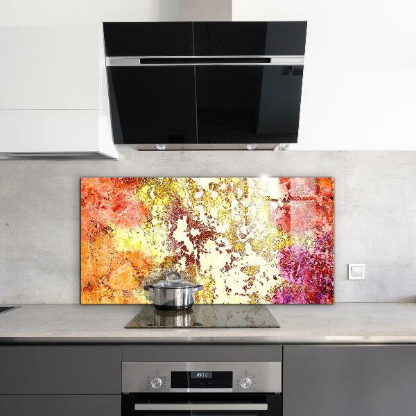 Achterwand keuken Oranje Abstractie