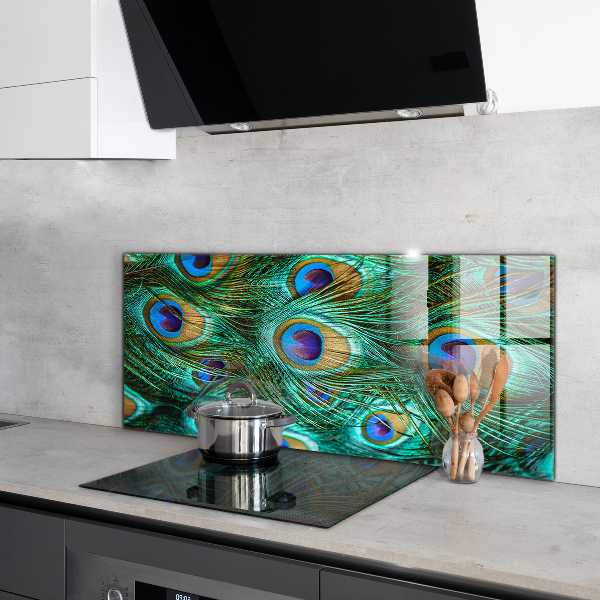 Achterwand keuken Pauwenveren, prachtige natuur