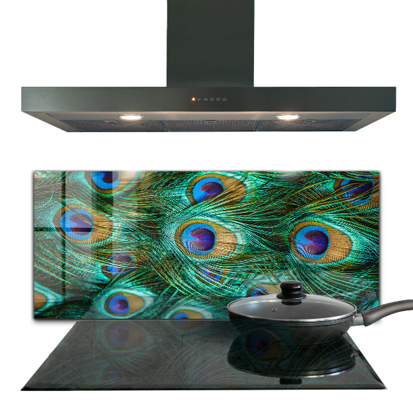 Achterwand keuken Pauwenveren, prachtige natuur