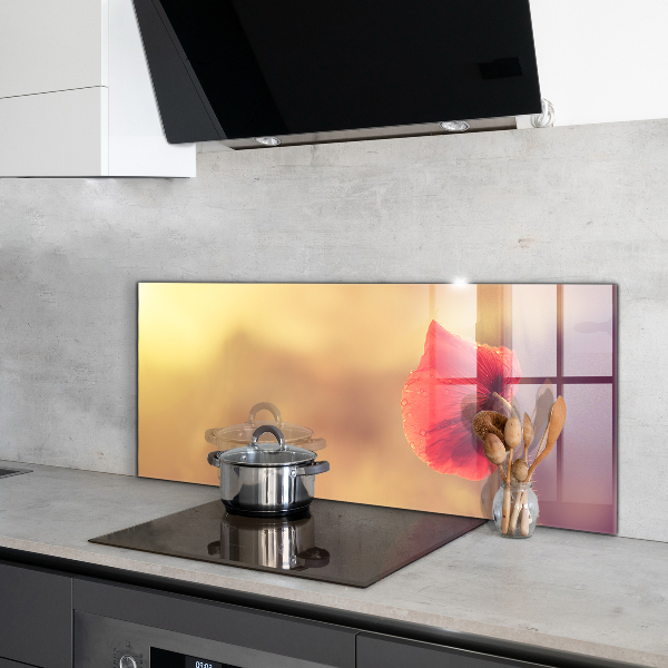 Keuken achterwand glas Vintage klaproosplant