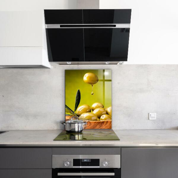 Keuken achterwand glas Verse groene olijven